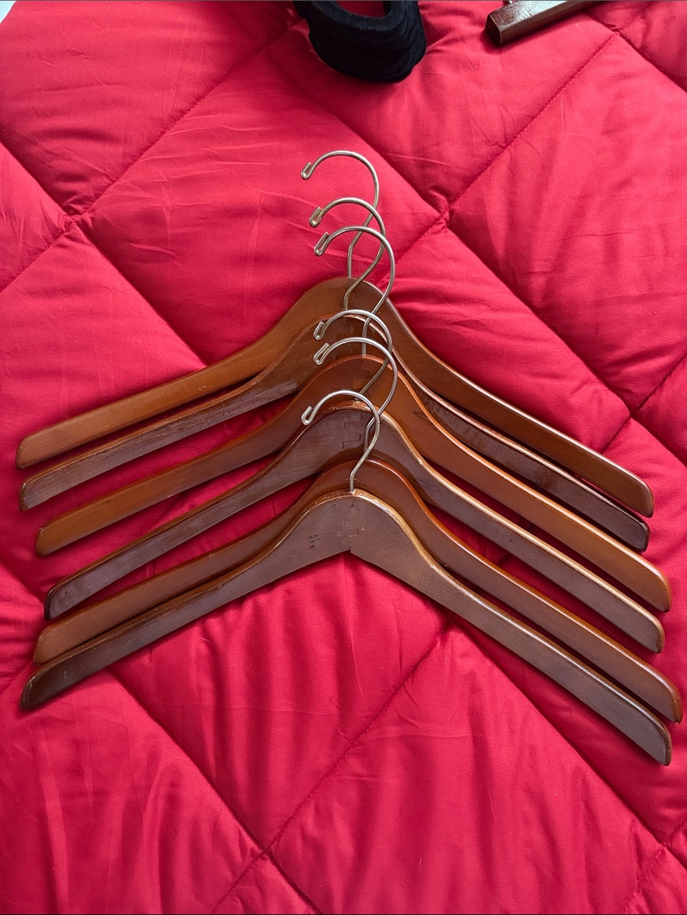 Wooden Suit Hangers - Brown - Set of 6